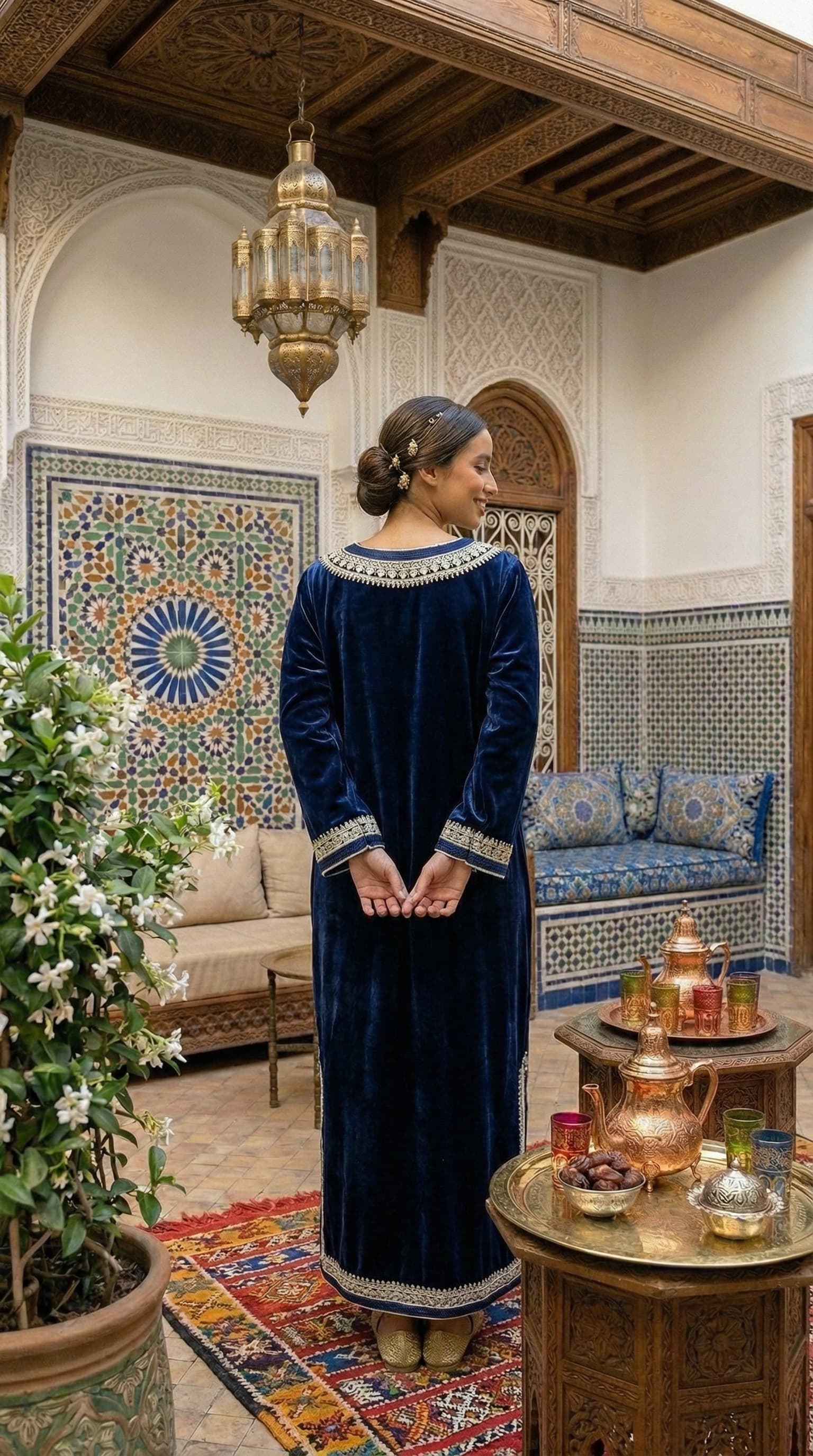 Caftan Bleu Vente - Dos