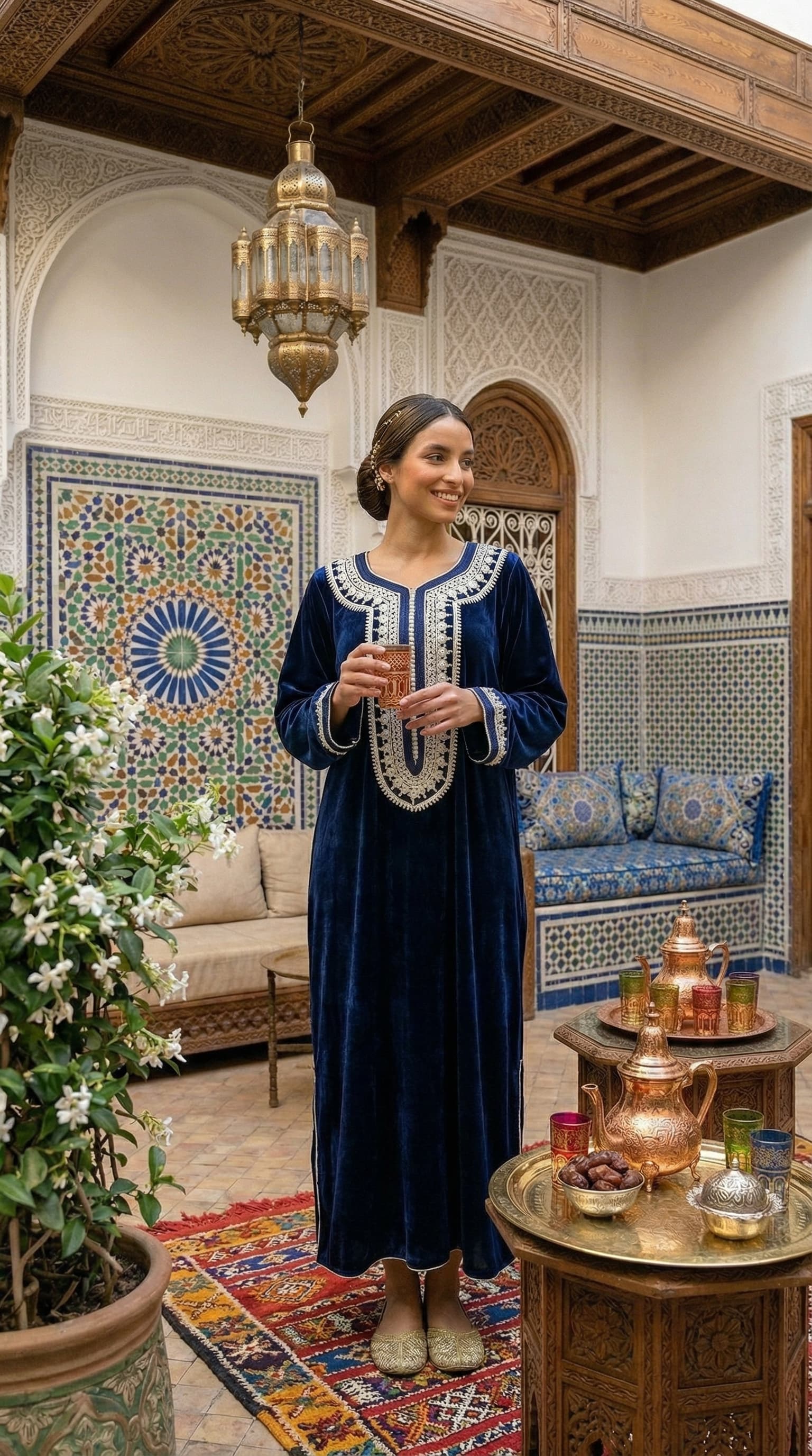 Caftan Bleu Vente - Face