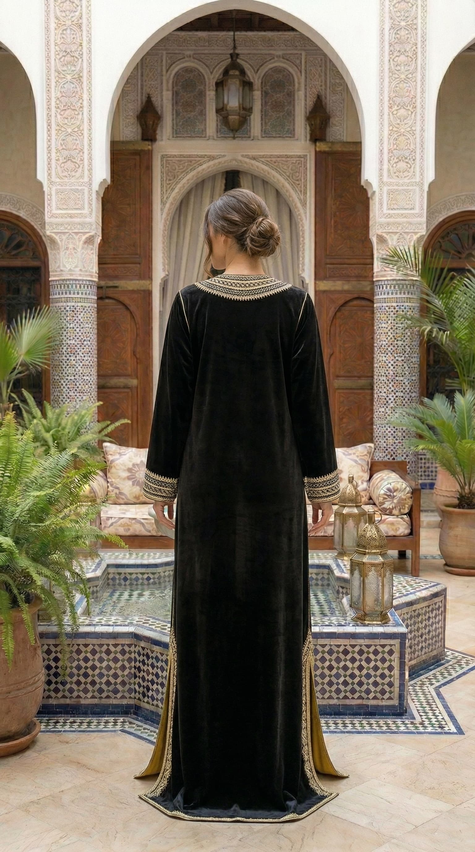 Caftan Bleu Nuit Vente - Dos