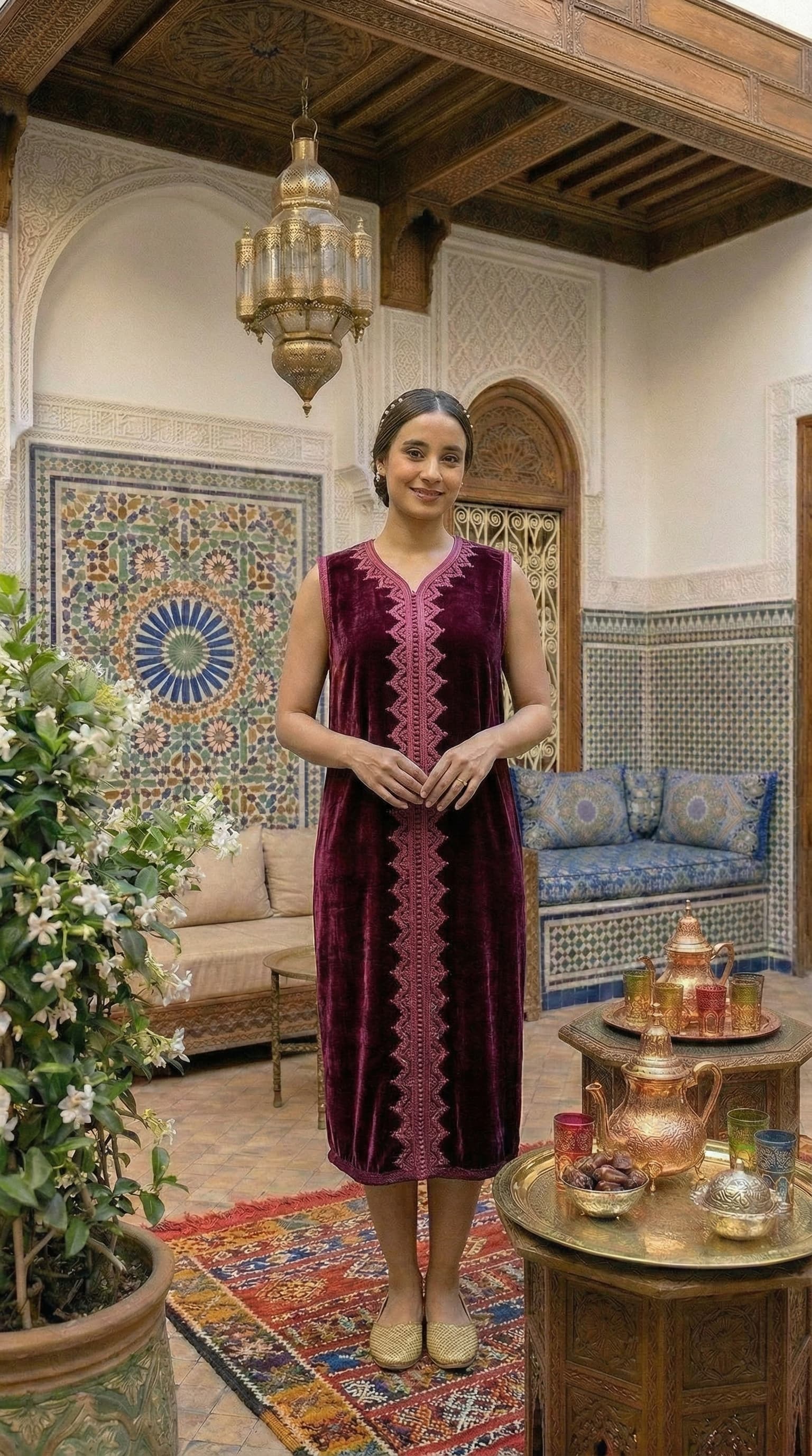 Caftan Rouge Vente - Face